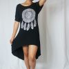 Cold Shoulder Shift Dress - Black