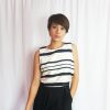Stripe Sleeveless Crop Top (Beige)