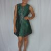 Floral Pattern Jacquard Dress Green