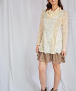 Turtle Neck Sweater Dress with Ruffle bottom