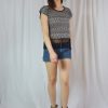 Fringed-hem Graphic Top