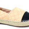 ESPADRILLE BEIGE BLACK FLAT SHOES