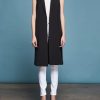 LONG VEST - BLACK