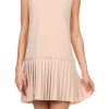 SLEEVELESS SHIFT DRESS WITH PLEATED BOTTOM
