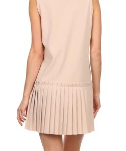 Alternative view of SLEEVELESS SHIFT DRESS WITH PLEATED BOTTOM