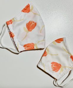 Alternative view of Orange Poppy Face Mask