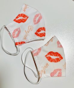 Alternative view of Valentines Kisses Face Mask