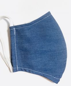 Jean Blue Plain Face Mask