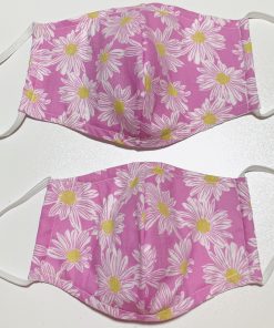 Alternative view of Pink Flower Power Face Mask