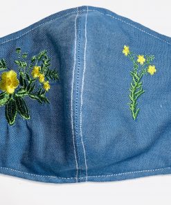 Alternative view of Jean Flower Face Mask