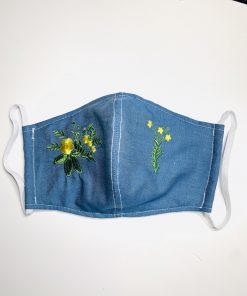 Jean Flower Face Mask