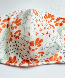 Alternative view of Orange Flower Face Mask